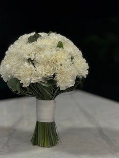 Букет нареченої (Гвоздика, евкаліпт, беарграс)  1356 фото